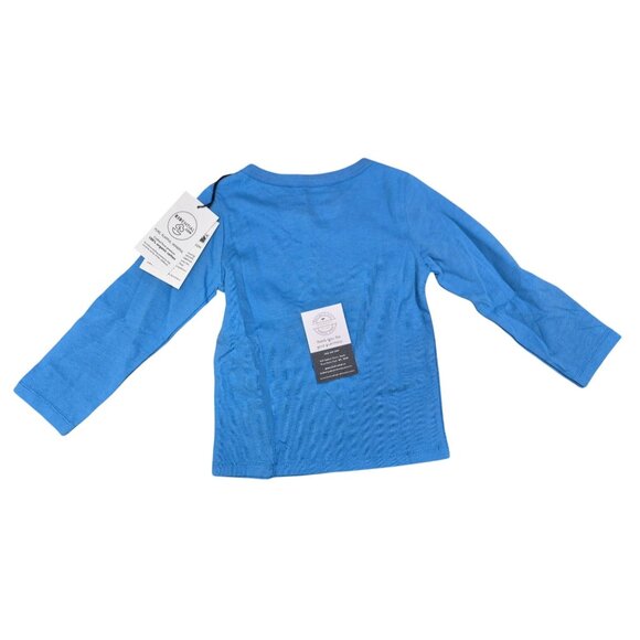 Kidiential Organic Cotton Blue Long Sleeve Shirt "Wake Up & Be Awesome" Design F - Picture 2 of 6